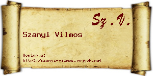 Szanyi Vilmos névjegykártya